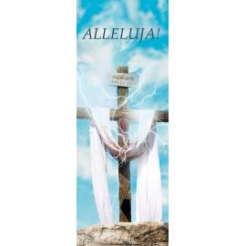 Baner na Wielkanoc "Alleluja!" - niebieski (15) - WIELKANOC - Nowość