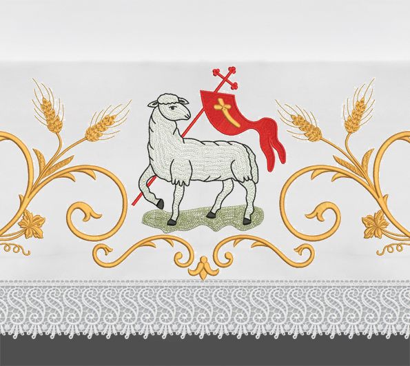Obrus ołtarzowy wielkanocny  - Baranek (2)
