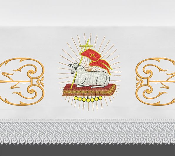 Obrus ołtarzowy wielkanocny  - Baranek (3)