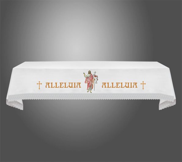 Obrus ołtarzowy wielkanocny  - Alleluja + Chrystus (4) - zdjęcie 2 - Obrus ołtarzowy wielkanocny  - Alleluja + Chrystus (4)