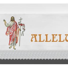 Obrus ołtarzowy wielkanocny  - Alleluja + Chrystus (4) - OBRUSY OŁTARZOWE - Nowość