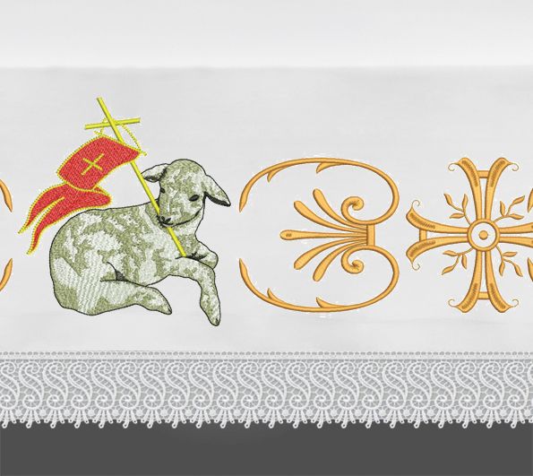 Obrus ołtarzowy wielkanocny  - Baranek (4A)