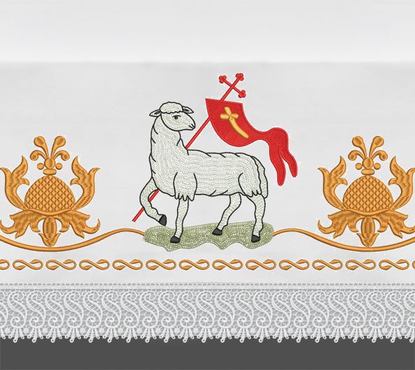 Obrus ołtarzowy wielkanocny  - Baranek (6)