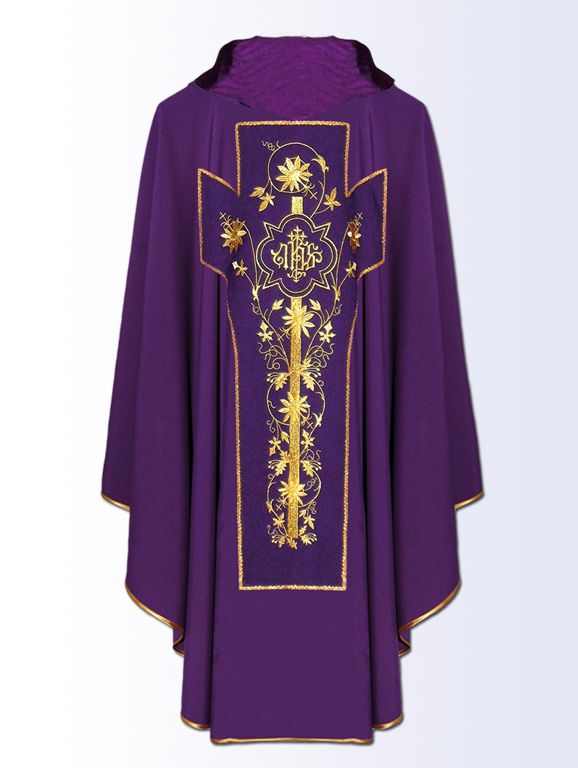 Ornat - Jezus ukrzyżowany - kolory liturgiczne (19) - zdjęcie 2 - Ornat fioletowy - Jezus ukrzyżowany (19)
