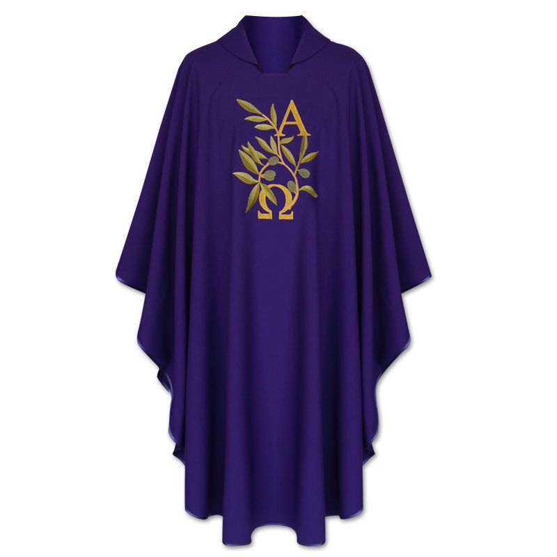 Ornat Alfa Omega+kłosy (kolory liturgiczne) - zdjęcie 2 - Ornat Alfa Omega+kłosy (kolory liturgiczne)