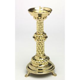 Świecznik ołtarzowy z litego mosiądzu - 36 cm. - zdjęcie 1 - Świecznik ołtarzowy z litego mosiądzu - 36 cm.