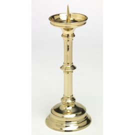 Świecznik ołtarzowy z litego mosiądzu - 32 cm.