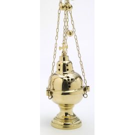 Trybularz mosiężny, złocony - 23,5 cm