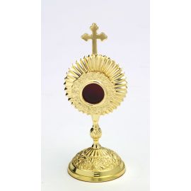 Relikwiarz kapsuła okrągła, mosiężny - 17 cm