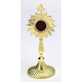 Relikwiarz mosiężny, pozłacany - 23 cm