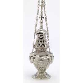 Trybularz mosiężny, niklowany, odlewany - 30 cm
