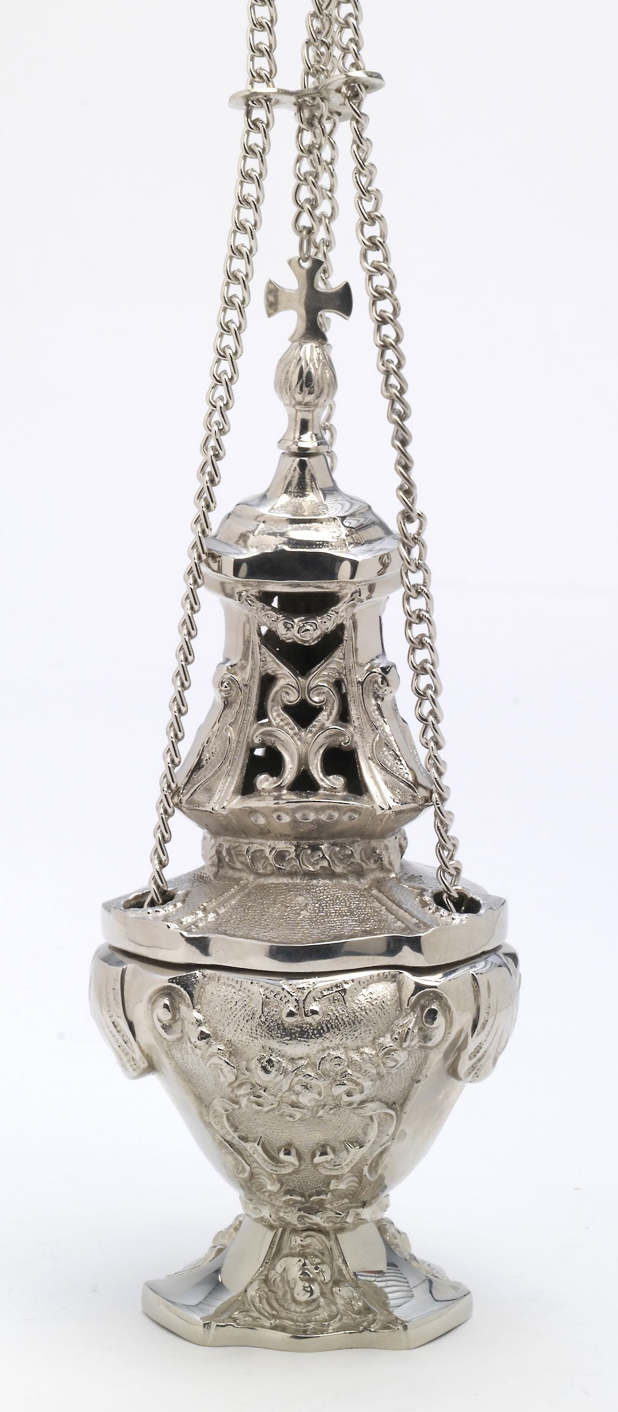 Trybularz mosiężny, niklowany, odlewany - 30 cm