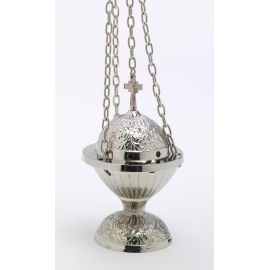 Trybularz mosiężny niklowany wys. 18 cm
