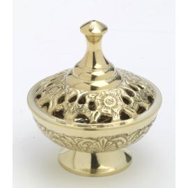 Kadzielniczka domowa, mosiężna z pokrywką - 9 cm - KADZIELNICE DOMOWE - Nowość