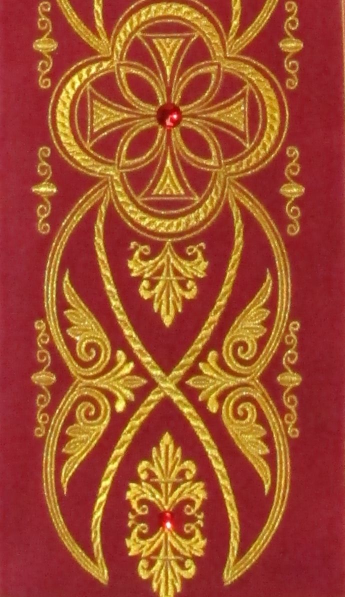 Ornat z rozetą kolor różowy - pas aksamit (8) - zdjęcie 2 - Ornat z rozetą kolor różowy - pas aksamit (8)