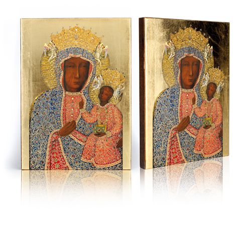 Ikona Matka Boża Częstochowska w sukience perłowej