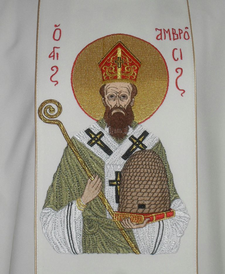 Ornat haftowany - Święty Ambroży - zdjęcie 6 - Ornat haftowany - Święty Ambroży