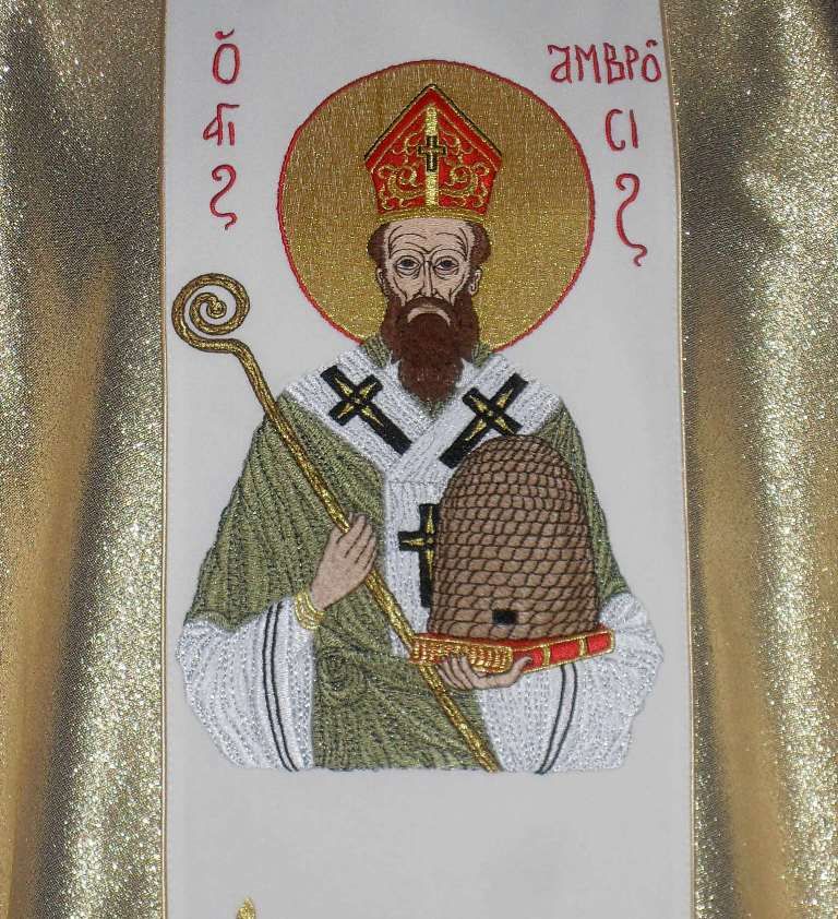 Ornat haftowany - Święty Ambroży - zdjęcie 5 - Ornat haftowany - Święty Ambroży