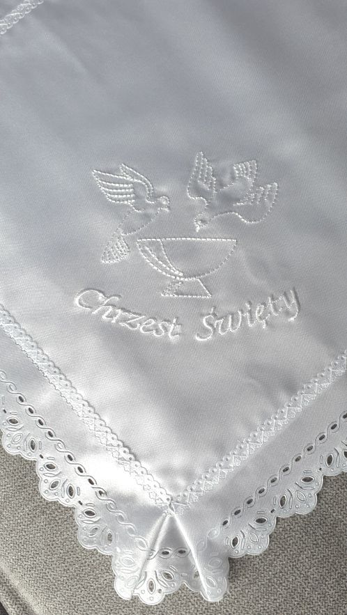 Szatka do Chrztu - kwadrat (białe gołębie) - zdjęcie 2 - Szatka do Chrztu - kwadrat (białe gołębie)
