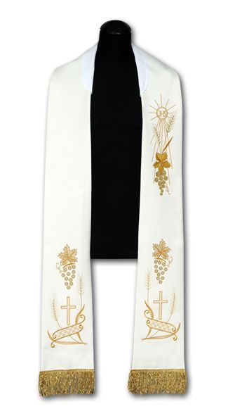 Stuła kapłańska haftowana IHS (95)