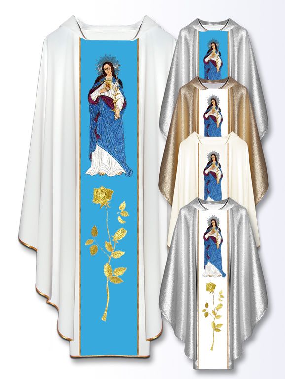 Ornat z haftowanym wizerunkiem - Serce Maryi