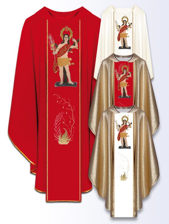Ornat z haftowanym wizerunkiem - Święty Sebastian