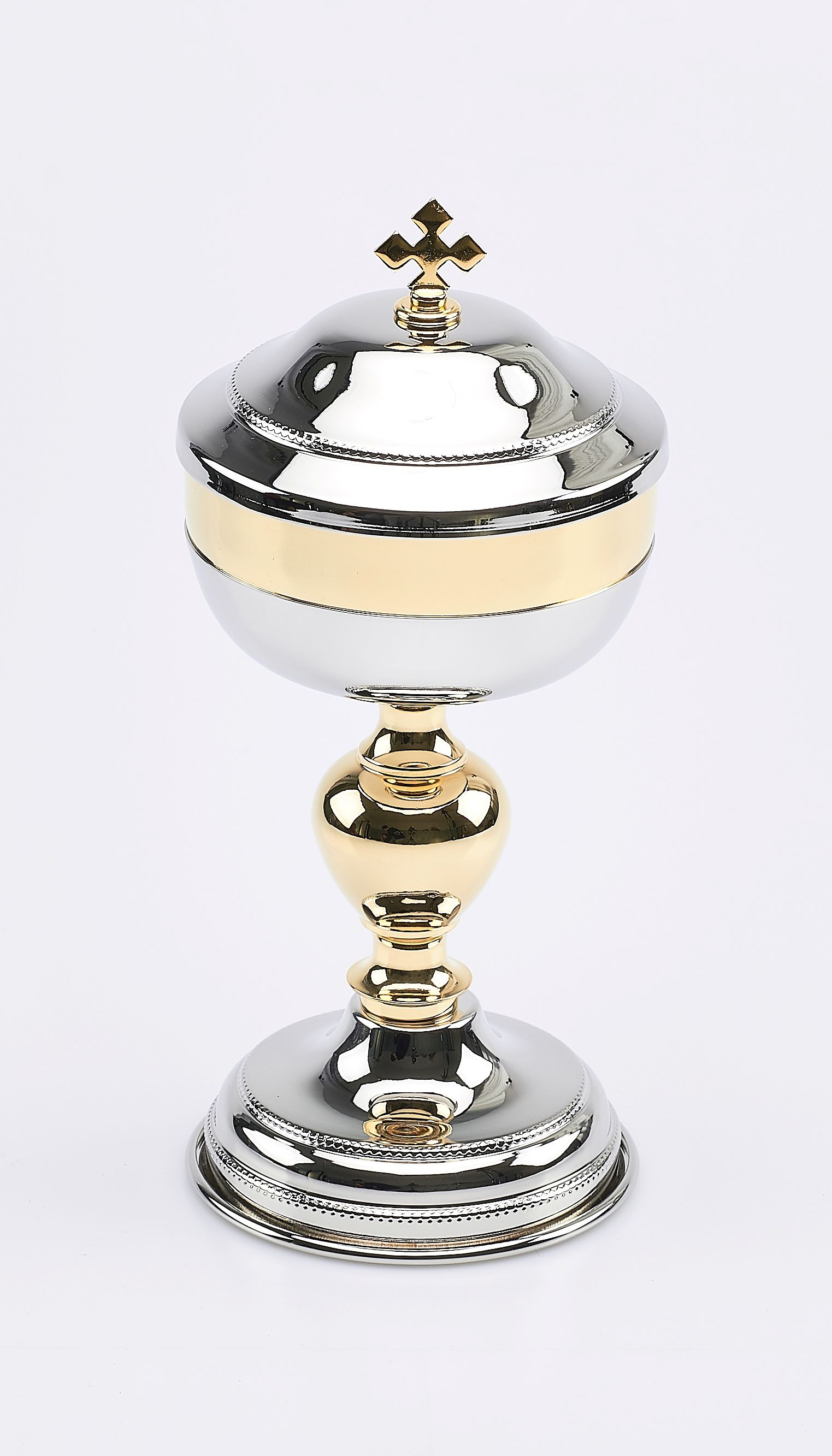 Puszka na komunikanty Maltańska, złocona - 19 cm (2)