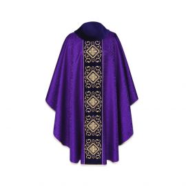 Ornat gotycki krzyż haftowany- kolory liturgiczne (5) - Ornaty haftowane - Nowość
