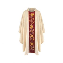 Ornat gotycki IHS żorżeta - kolory liturgiczne (21) - Ornaty haftowane - Nowość