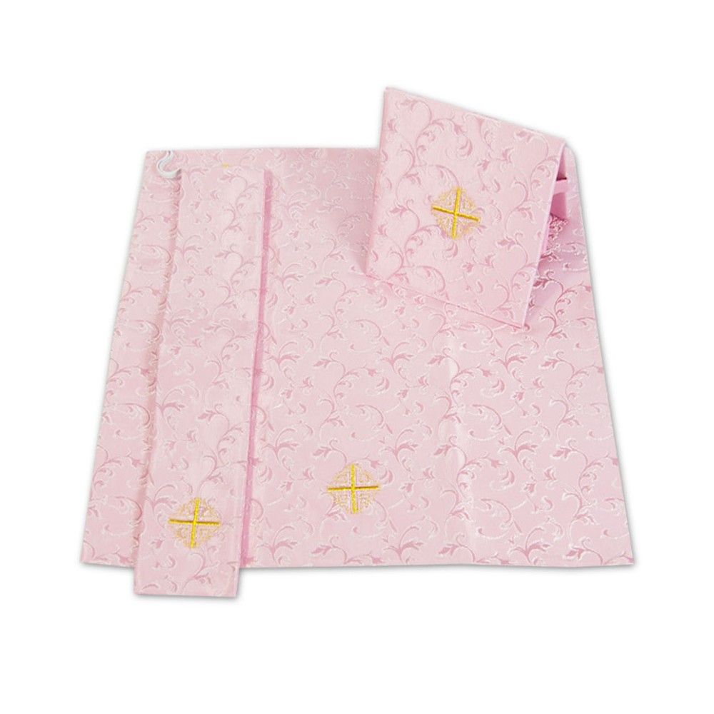 Zestaw Bursa, Manipularz i Welon na Kielich - blady róż