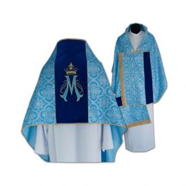 Welon liturgiczny Maryjny haftowany, pas aksamit (15) - WELONY - Nowość
