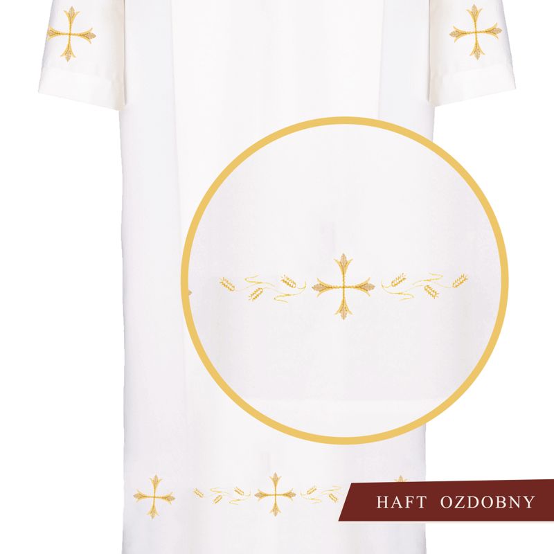 Alba kapłańska biała haftowana - 04 - zdjęcie 2 - Alba kapłańska biała haftowana - 04