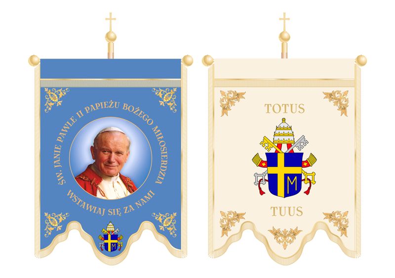 Chorągiew dwustronna Jan Paweł II