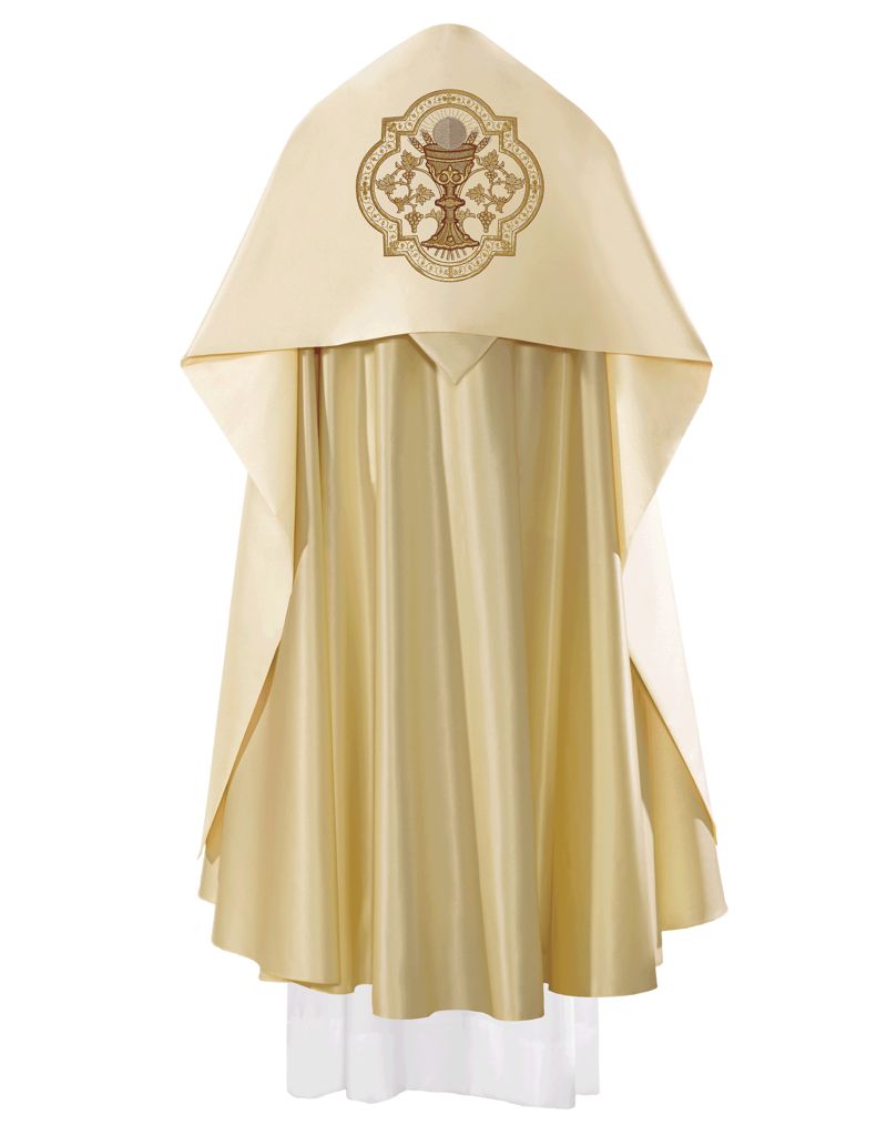 Welon liturgiczny kielich haftowany, ecru satyna (20) - zdjęcie 3 - Welon liturgiczny kielich haftowany, ecru satyna (20)