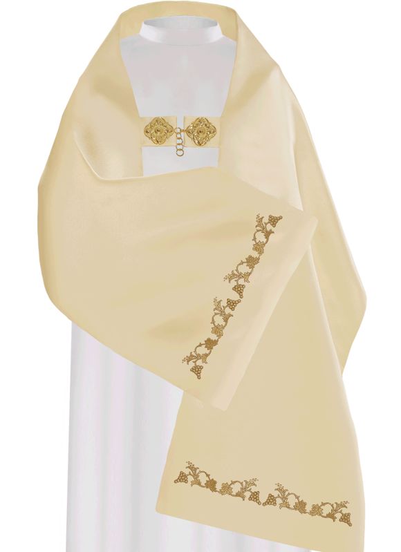 Welon liturgiczny kielich haftowany, ecru satyna (20) - zdjęcie 4 - Welon liturgiczny kielich haftowany, ecru satyna (20)