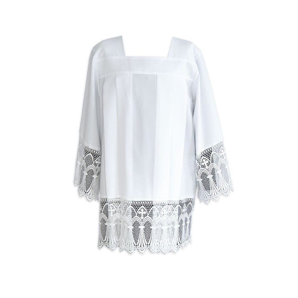 Komża kapłańska z gipiurą wzór krzyżykowy