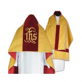Welon liturgiczny aksamit - złoty IHS (31) - WELONY - Nowość