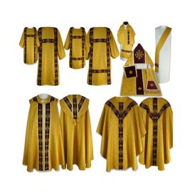 Komplet Szat Liturgicznych - aksamitne pasy - SZATY LITURGICZNE - Nowość