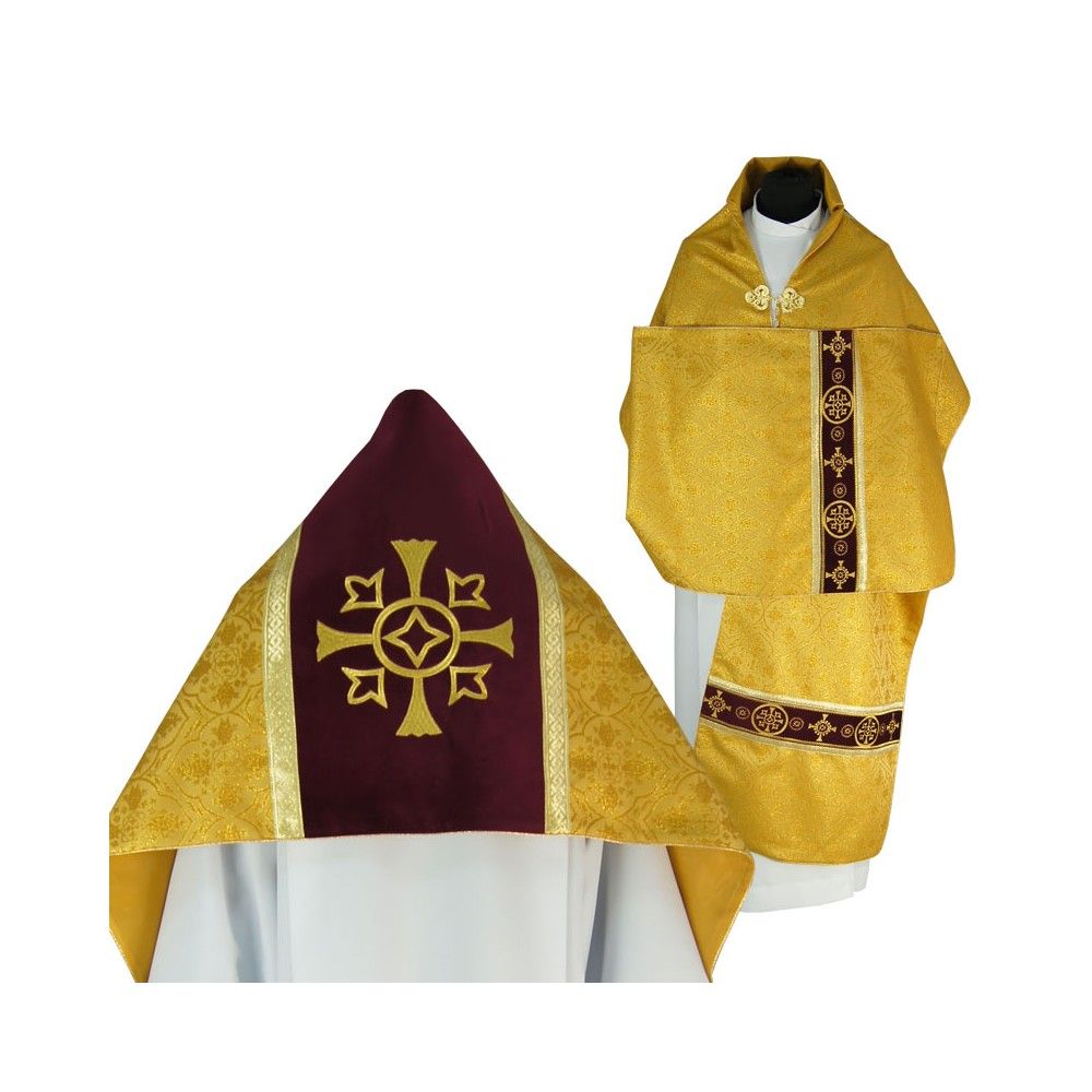 Welon liturgiczny aksamit - złoty krzyż (32)