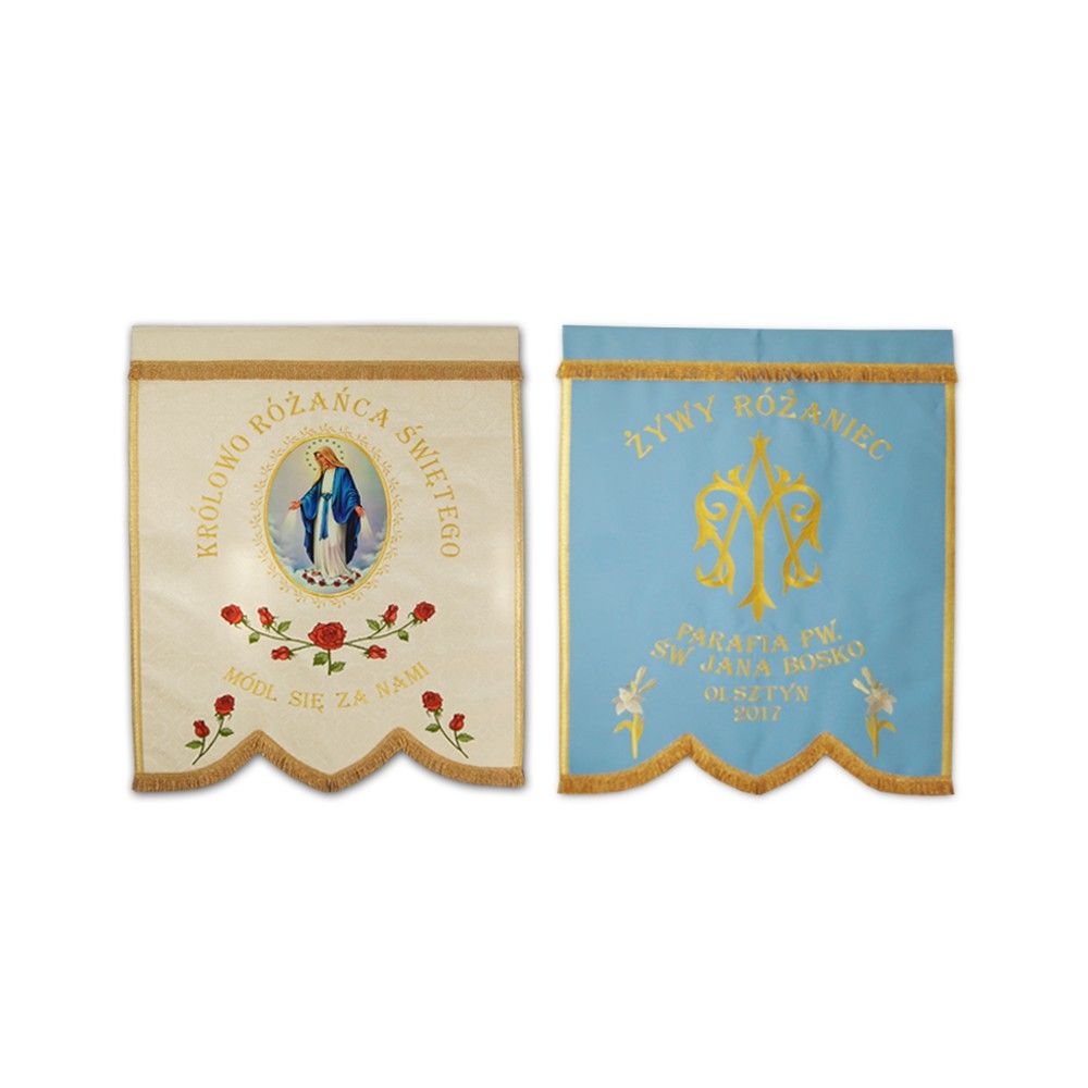 Chorągiew Haftowana Królowo Różańca Świętego