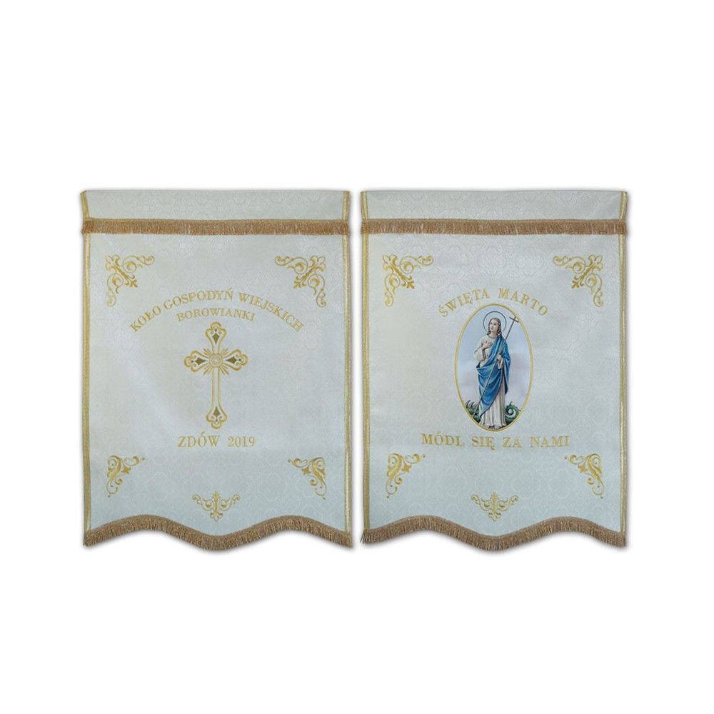 Chorągiew drukowano-haftowana Święta Marta