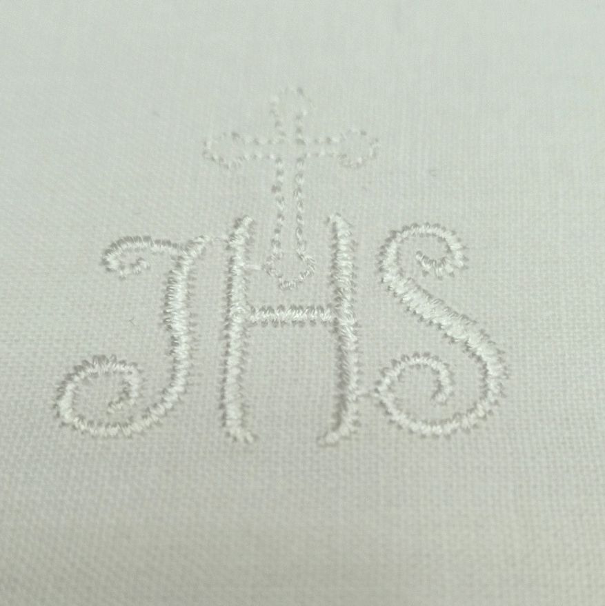 Puryfikaterz biały IHS z krzyżykiem - 100% bawełny - zdjęcie 2 - Puryfikaterz biały IHS z krzyżykiem - 100% bawełny