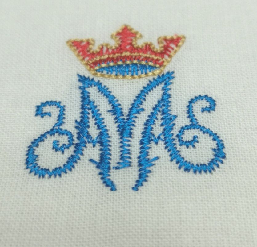 Puryfikaterz wzór Maryjny z koroną - 100% bawełny - zdjęcie 2 - Puryfikaterz wzór Maryjny z koroną - 100% bawełny