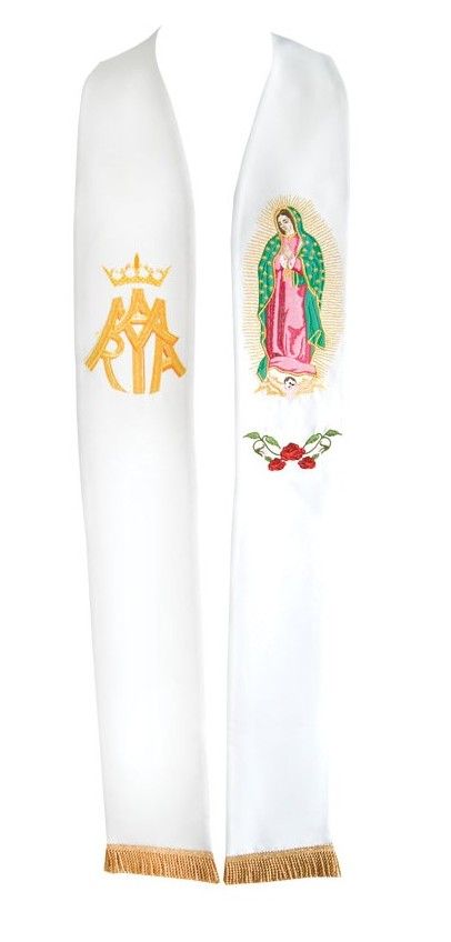 Stuła haftowana - Matka Boska z Gwadelupy