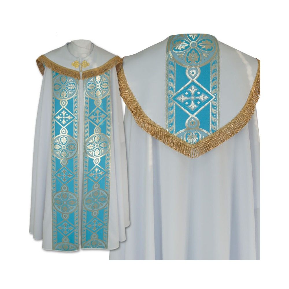 Kapa wzór Maryjny - niebieskie pasy (6)