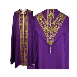 Kapa Semi-Gotycka (kolory liturgiczne) - tkane pasy, żakard (26) - KAPY LITURGICZNE - Nowość