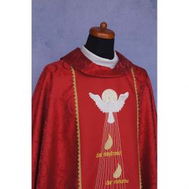 Ecru embroidered chasuble - Cross (A6)