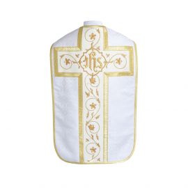 Ornat rzymski IHS - kolory liturgiczne, żakard (34) - Ornaty rzymskie - Nowość