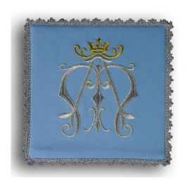 Palka haftowana niebieska - symbol Maryjny - kolor niebieski - Nowość