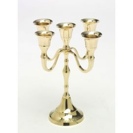 Świecznik na 5 chudych świeczek - mosiężny - 18 cm - ŚWIECZNIKI / LICHTARZE - Nowość
